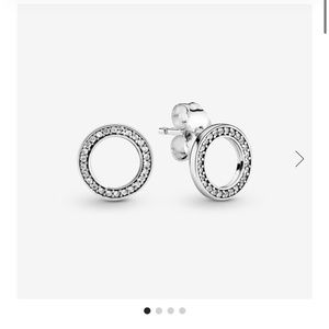 Pandora Sparkling Circle Stud Earrings/ Box included